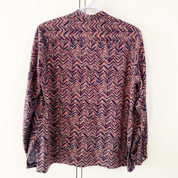 Vintage 70s chevron blouse - Picture 3 of 4